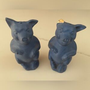 Rosemeade Blue Pigs Salt and Pepper Shakers